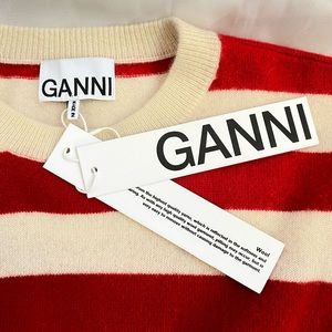 SOLD - Ganni red and white striped cashmere sweater